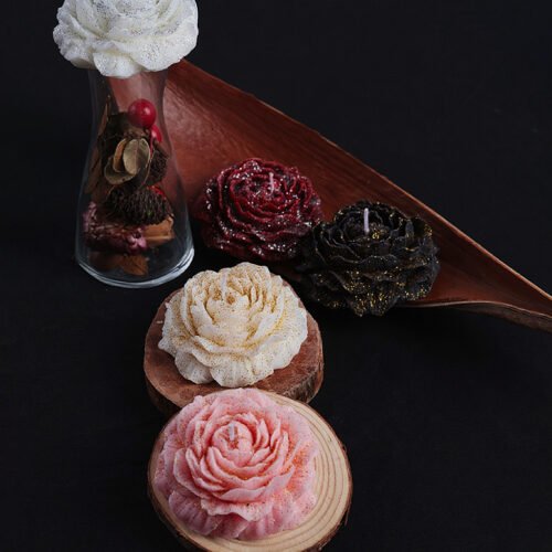[Peach] Gilded Style Rose Low Temperature Candle